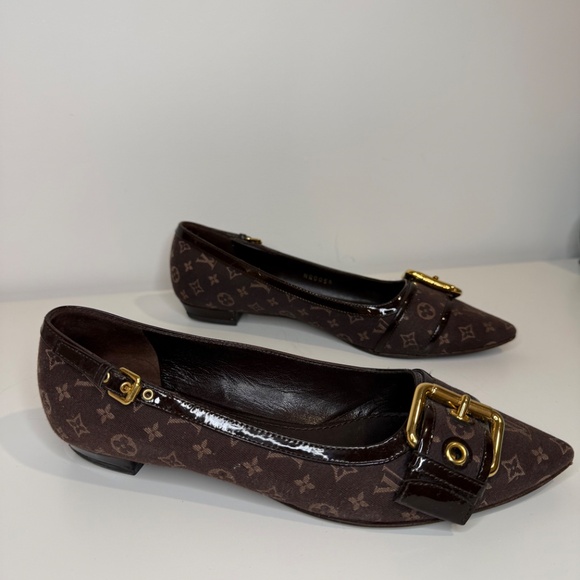 Authentic Louis Vuitton Brown Canvas Ballet Flats - size 36 - Picture 2 of 8